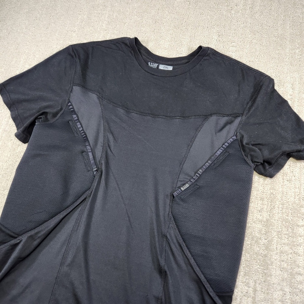 511 Tactical Cams Shirt Mens 2XL Black Compression Holster Concealed Carry ccw